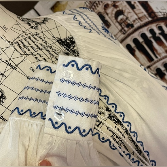 Mykonos 5 Star ⭐️ Favorite Boho Embroidered Long Maxi Gown In Cotton + Linen - Picture 7 of 15